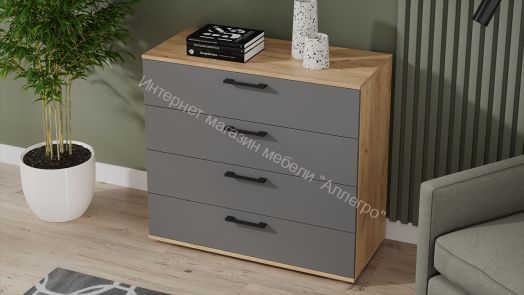 Комод «Нео» - 502.000.000 Дуб Крафт золотой, Серый графит