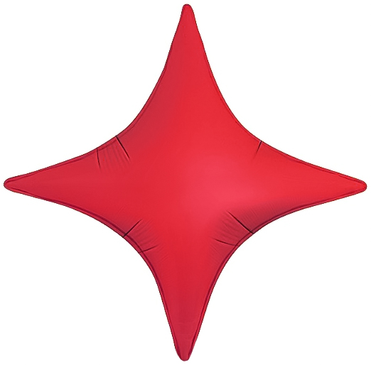 звезда Сириус четырёхконечная красная сатин шар фигурный фольгированный с гелием