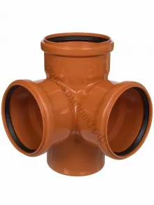 Крестовина двухплоскостная д/наруж. канализационная 110х110х110/90град