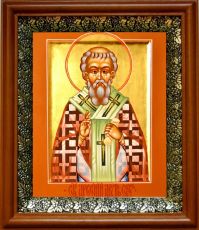 Икона Арсений Сербский в киоте с басмой Виноградная Лоза (UV-печать)(30117)