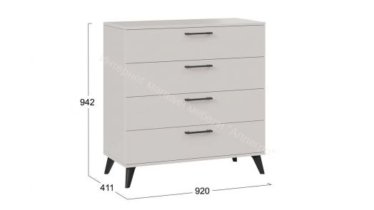 Комод «Нео» с опорами Черный матовый, Кашемир