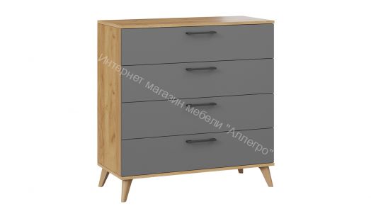 Комод «Нео» с опорами Бук матовый, Дуб Крафт золотой, Серый графит