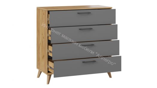 Комод «Нео» с опорами Бук матовый, Дуб Крафт золотой, Серый графит