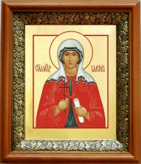 Икона Валентина Кесарийская в киоте с басмой Виноградная Лоза (UV-печать)(33035)