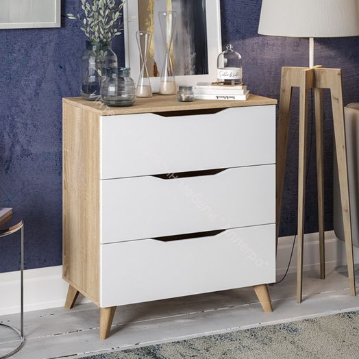 Комод тип 3 с опорами Бук матовый, Дуб Сонома, Белый ясень