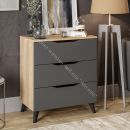 Комод тип 3 с опорами Черный матовый, Дуб Сонома, Графит серый