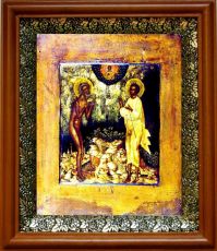 Икона Василий Блаженный в киоте с басмой Виноградная Лоза (UV-печать)(30159)