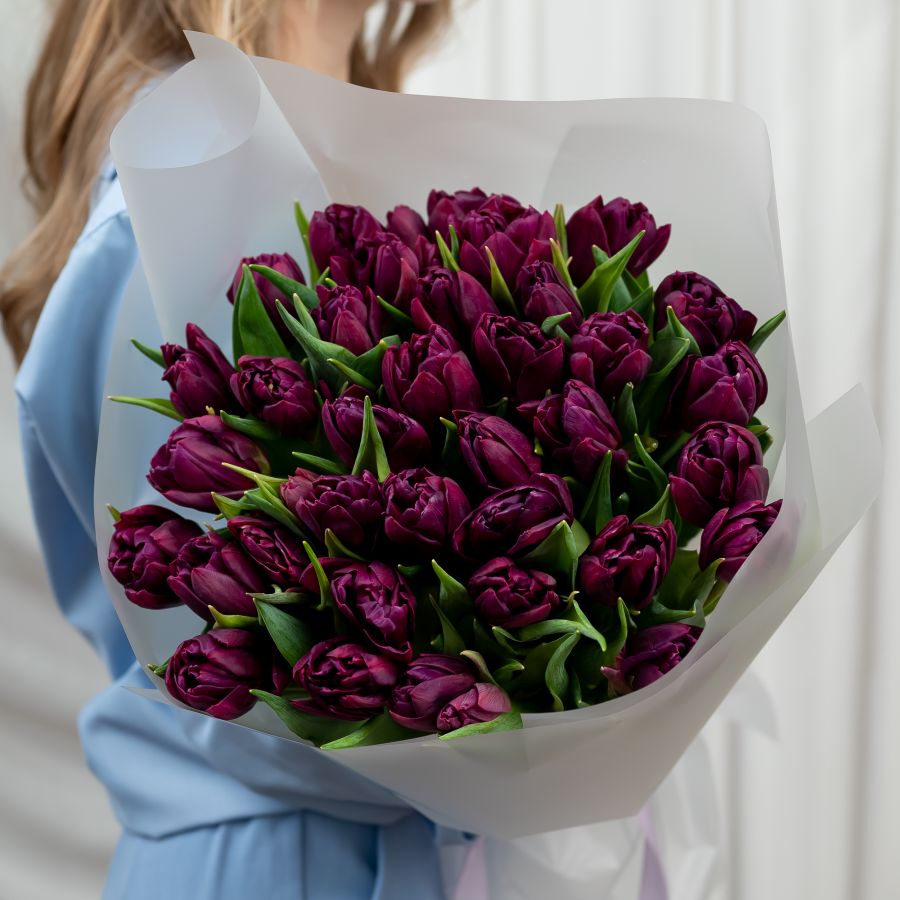 Тюльпаны сиреневые 35шт