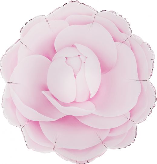 Камелия розовая шар фигурный фольгированный с гелием