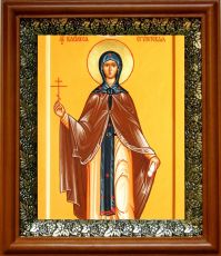 Икона Василиса Египетская в киоте с басмой Виноградная Лоза (UV-печать)(30168)