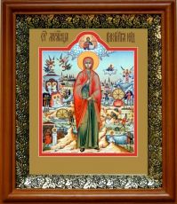 Икона Виктория Кордубская в киоте с басмой Виноградная Лоза (UV-печать)(33043)