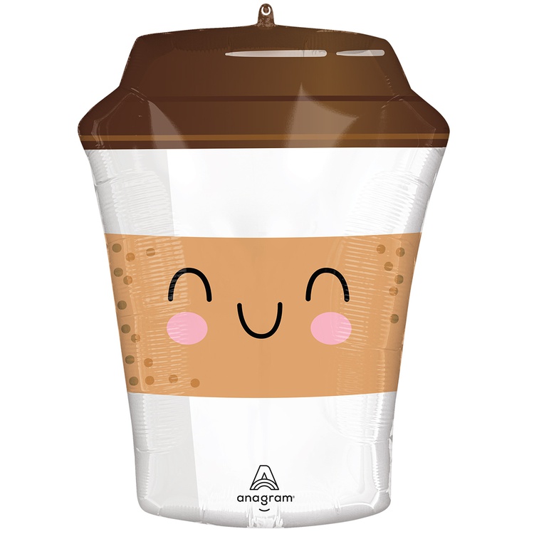 Стаканчик кофе шар фигурный фольгированный с гелием