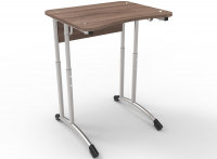 Парта школьная с эргономичной столешницей 1-местная на круглой трубе, регулировка высоты