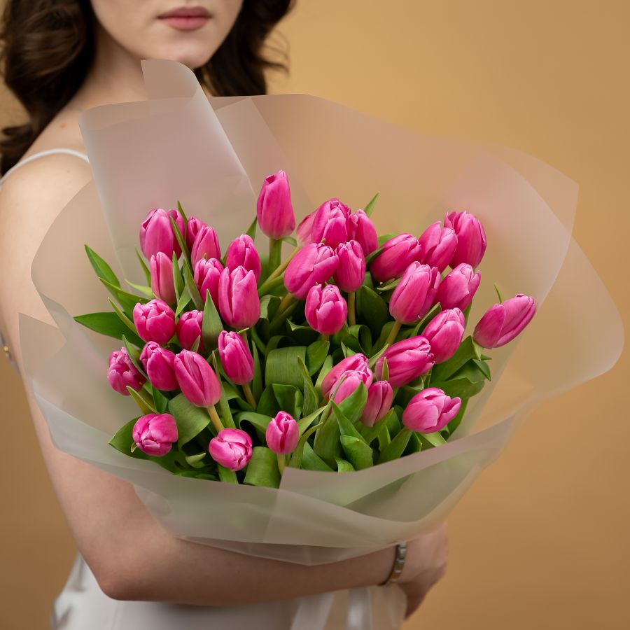 Тюльпаны розовые 35шт