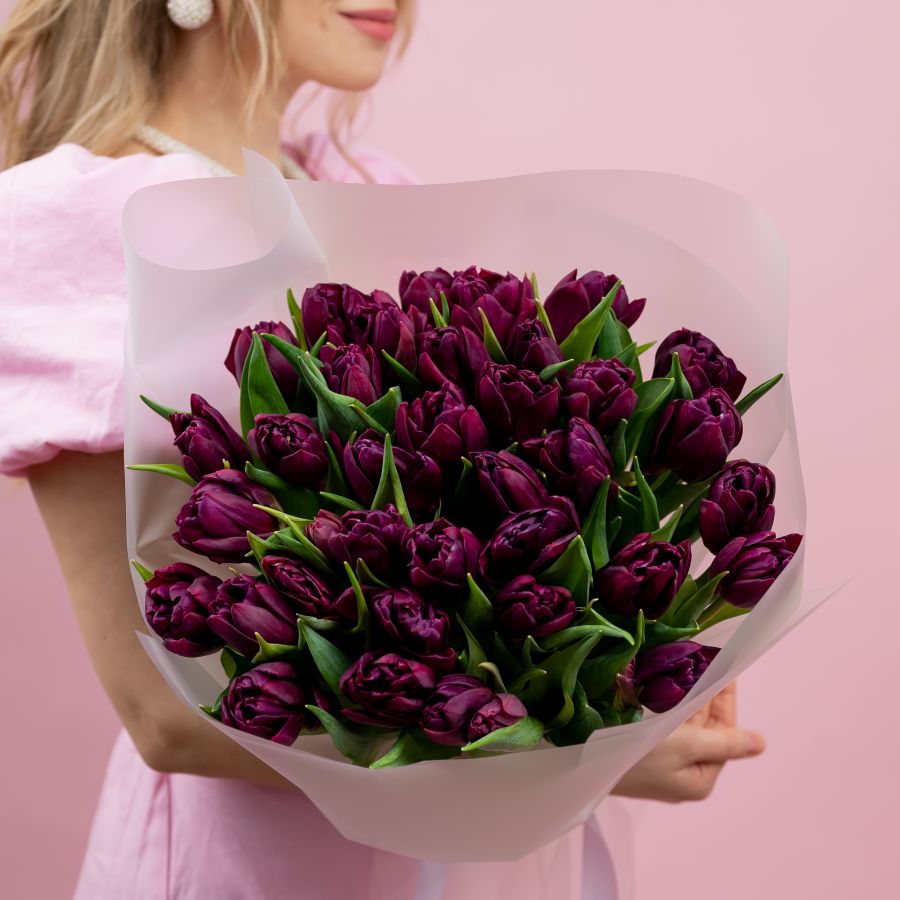 Тюльпаны пионовидные фиолетовые 35шт