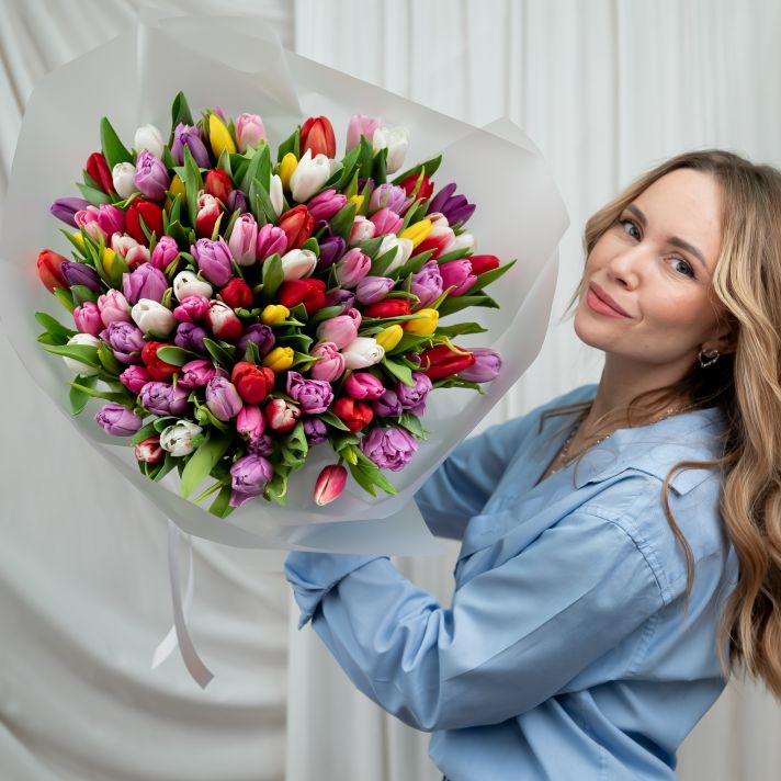 Тюльпаны микс от 51 шт