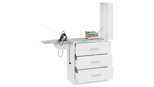 Комод со встроенной гладильной доской Белый Ясень