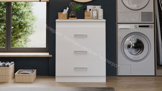 Комод со встроенной гладильной доской Белый Ясень