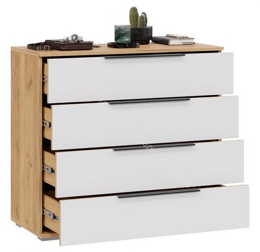 Комод «Джоли» - 405.003.000 Дуб Крафт золотой, Белый матовый