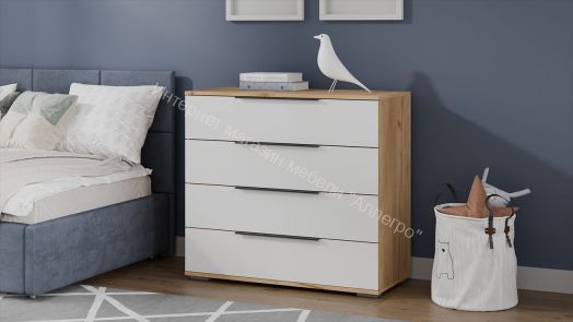 Комод «Джоли» - 405.003.000 Дуб Крафт золотой, Белый матовый