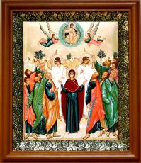 Икона Вознесение Господне в киоте с басмой Виноградная Лоза (UV-печать)(30203)