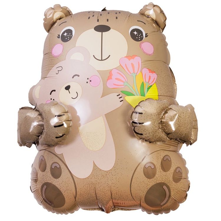 Любимая мамочка с медвежонком шар 3д фольгированный с гелием
