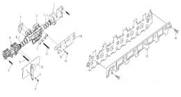 Передний выпускной коллектор v2 Howo, Sitrak MC11, MC13