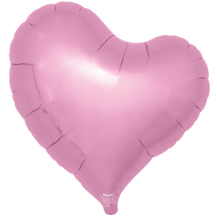 Малиновое металлик сердце японское с изгибом среднее шар фольгированный с гелием