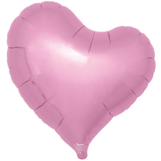 Малиновое металлик сердце японское с изгибом среднее шар фольгированный с гелием