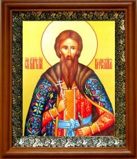 Икона Вячеслав Чешский в киоте с басмой Виноградная Лоза (UV-печать)(30228)