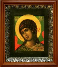 Икона Гавриил Архангел в киоте с басмой Виноградная Лоза (UV-печать)(30233)