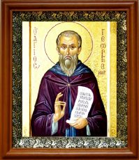 Икона Георгий Иверский в киоте с басмой Виноградная Лоза (UV-печать)(30242)