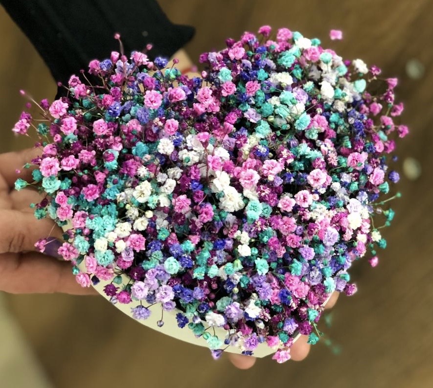 Коробочка Сердце с гипсофилой