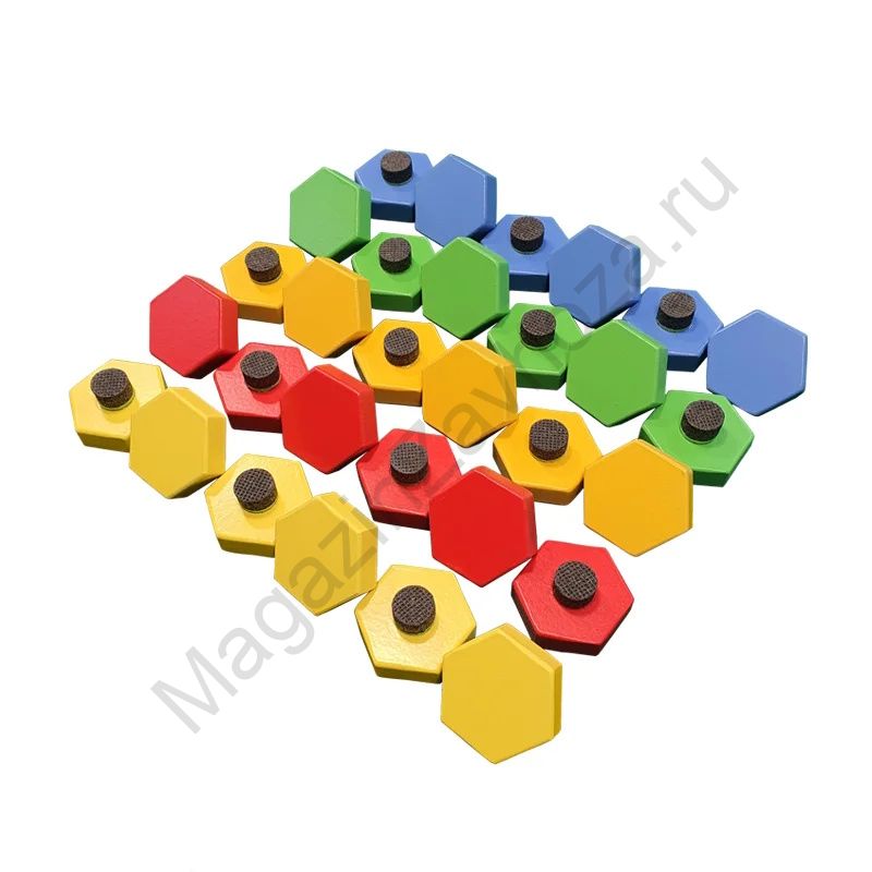 Фишки шестигранники 30 штук для стеновых панелей ТЕТРИС