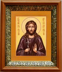 Икона Гордий Египетский в киоте с басмой Виноградная Лоза (UV-печать)(33059)