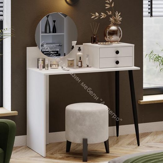 Стол туалетный «Стилтон» Тип 1 Белый, Черный муар