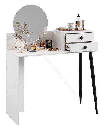 Стол туалетный «Стилтон» Тип 1 Белый, Черный муар