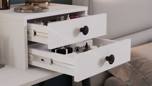 Стол туалетный «Стилтон» Тип 1 Белый, Черный муар