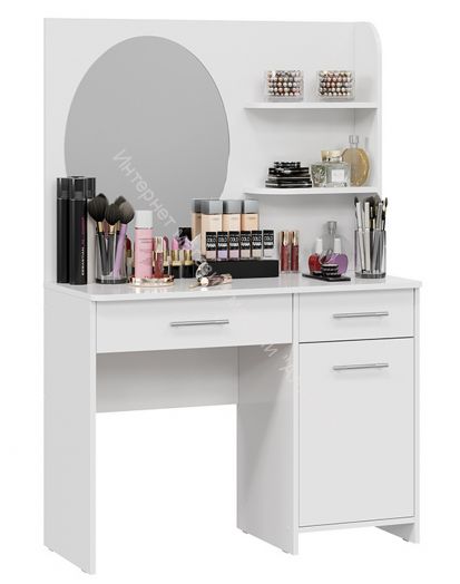 Стол туалетный «Эвита» Белый/Белый глянец