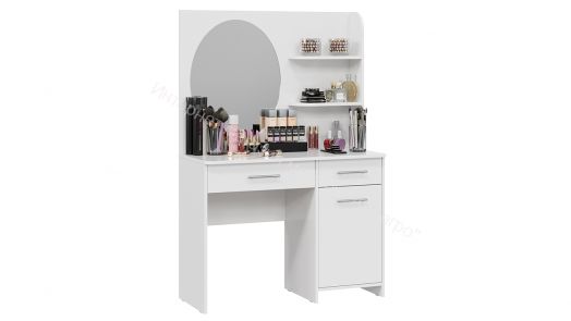 Стол туалетный «Эвита» Белый/Белый глянец