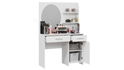 Стол туалетный «Эвита» Белый/Белый глянец