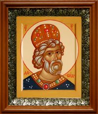 Икона Давид, царь в киоте с басмой Виноградная Лоза (UV-печать)(30289)