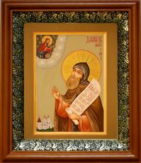 Икона Даниил Московский в киоте с басмой Виноградная Лоза (UV-печать)(30292)