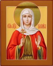 Рукописная икона Василиса Никомидийская 17х21см (нимб сусальное золото с ковчегом)