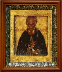 Икона Димитрий Прилуцкий в киоте с басмой Виноградная Лоза (UV-печать)(30309)