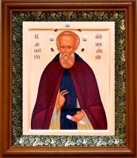 Икона Димитрий Прилуцкий в киоте с басмой Виноградная Лоза (UV-печать)(30310)