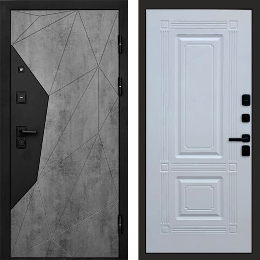 Входная дверь Termo-door Авангард Бетон - Мадрид Белый софт