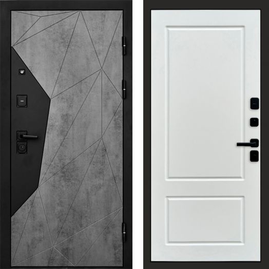 Входная дверь Termo-door Авангард Бетон - Марсель Белый софт