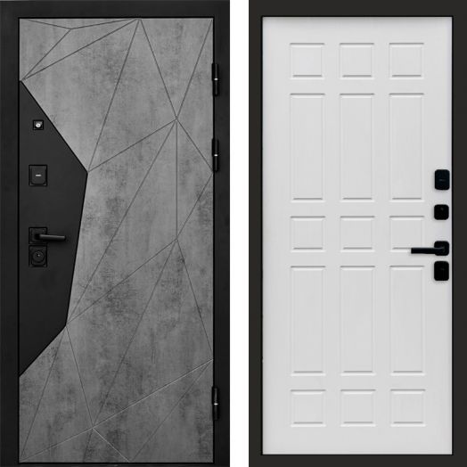 Входная дверь Termo-door Авангард Бетон - Спарта Белое дерево