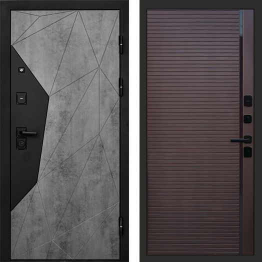 Входная дверь Termo-door Авангард Бетон - Porte Шоколад